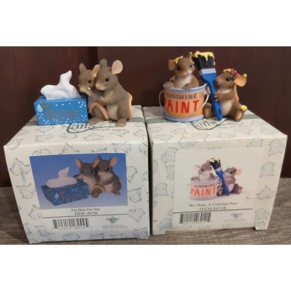 Set of 2 Charming Tails 'We Make A Colorful Pair" & " I'm Here For You" sympathy - Picture 1 of 11